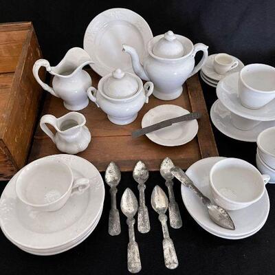 Antique 19th C. English Ironstone Childs Tea Set