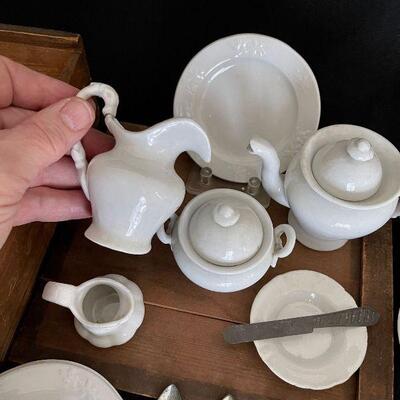Antique 19th C. English Ironstone Childs Tea Set