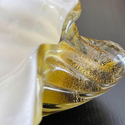 Murano Vintage Alfredo Barbini Glass Shell Dish