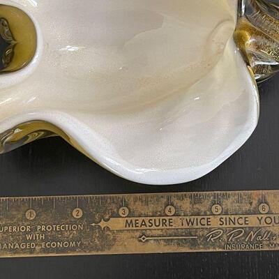 Murano Vintage Alfredo Barbini Glass Shell Dish