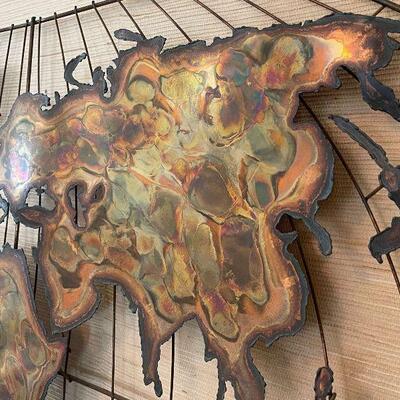 C Jere Style Mid Century Modern World Map Sculpture