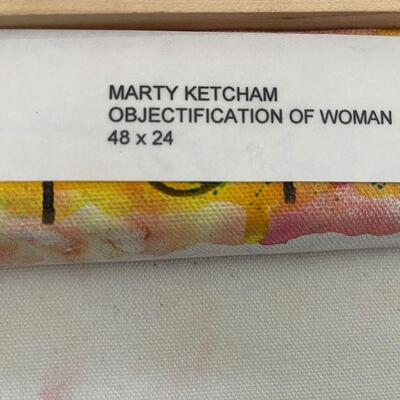 Marty Ketcham Original Signed Painting Objectification Of Woman