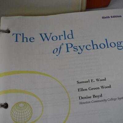 3 Textbooks in Binders: Teacher Development, Human Physiology, World Psychology