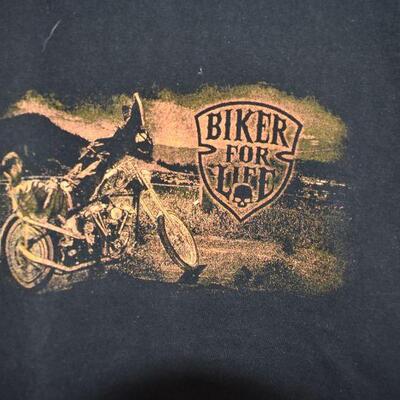 2 Shirts: Biker For Life Long SLeeve size XL, Harley & Bugs Bunny sz Large