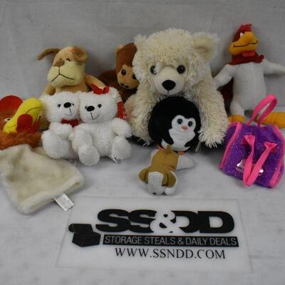 9 pc Stuffed Animal Toys Lot