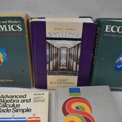 5 Text Books: Accounting, Algebra, Calculus, & Economics
