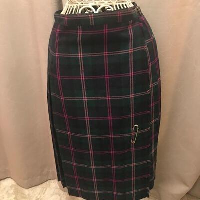 Rally Klad Vintage Wool Wraparound Skirt Scotland