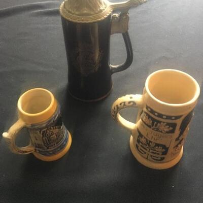 Vintage German Stein and Beer Mugs. LOT 8