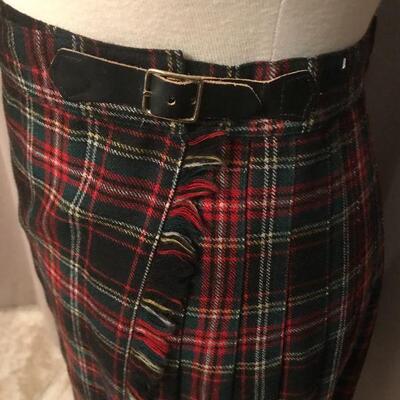 Vintage White Mountain Woolens Wrap A Round Plaid Skirt