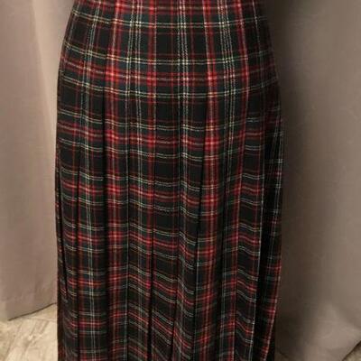 Vintage White Mountain Woolens Wrap A Round Plaid Skirt