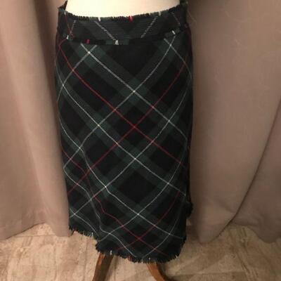 Vintage wool Skirt  Fringed Waist & Hem line