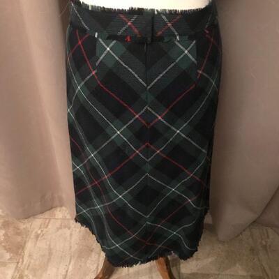 Vintage wool Skirt  Fringed Waist & Hem line