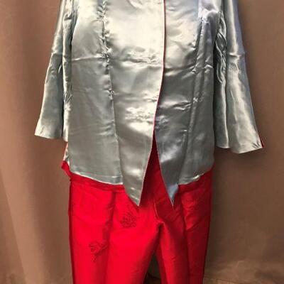 Gunn & Latchford  Amazing  Vintage Hong Kong SILK Pantsuit MINT condition NWT