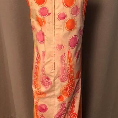 Unique - 1960s - Hand Painted Abstract - Made in Greece - Maxi Dress / Event Gown 