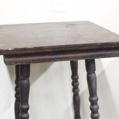 Lot 22 Antique Wood Side Table 16x16x29
