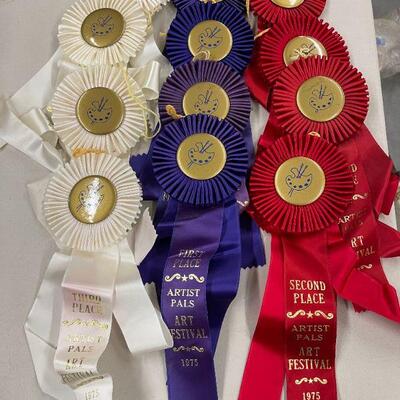 Lot 63 1975 1st, 2nd, 3rd Art Ribbons