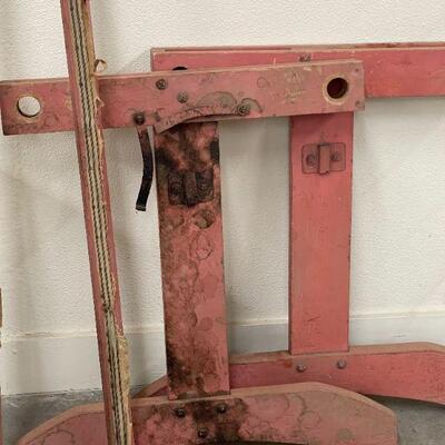 Lot 68 Antique Industrial Rug Hooking Frame 8'