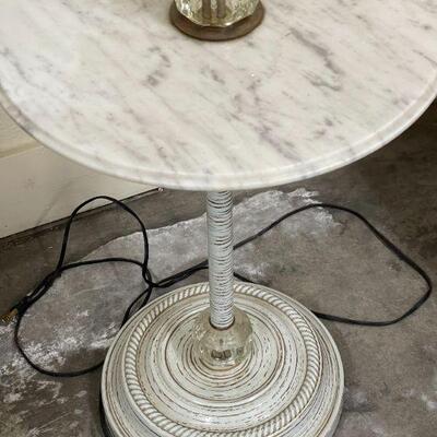 Lot 69 Vintage Marble Top Side Table Lamp