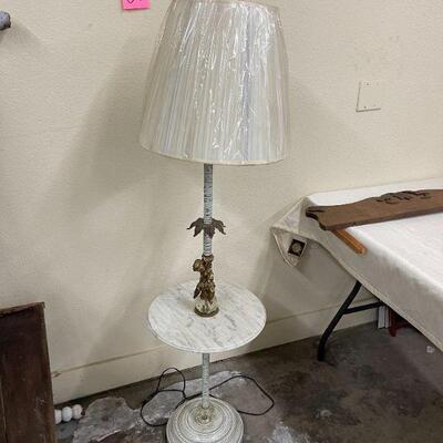 Lot 69 Vintage Marble Top Side Table Lamp