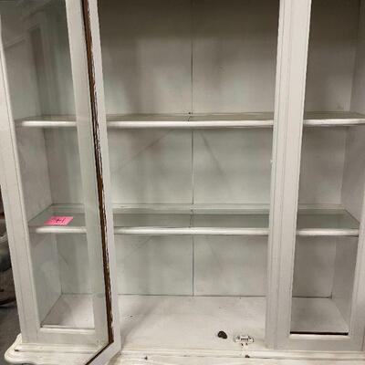 Lot 71 Vintage Farmhouse Lighted Hutch 15x45x83