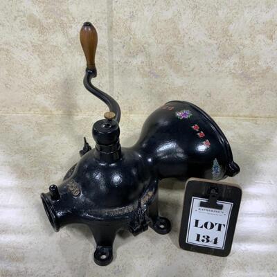 -134- Large Cast Iron Wall Coffee Grinder