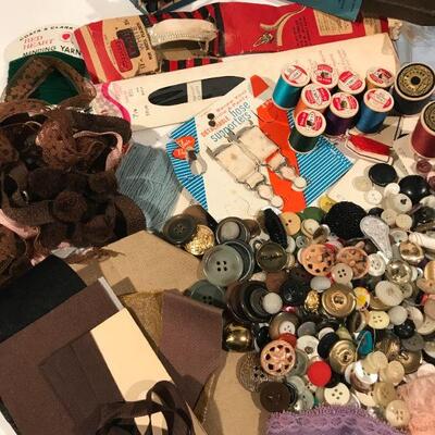 Buttons and sewing items