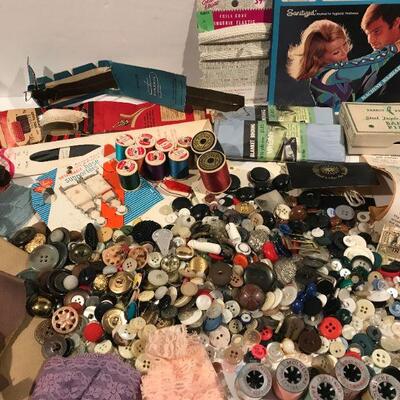 Buttons and sewing items