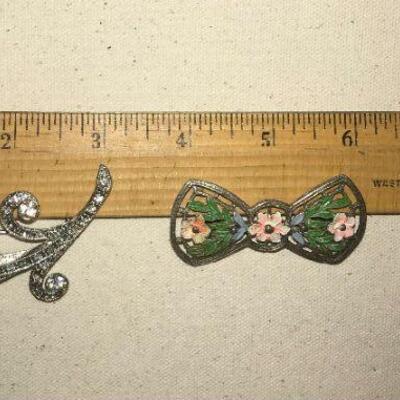 Vintage Jewelry Lot 2 Large pins