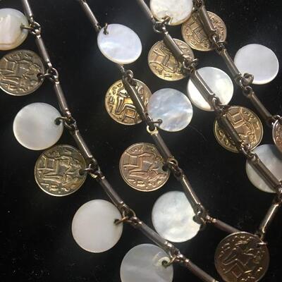 Necklace and Earring Set with â€œShell and Coinâ€ Design. LOT 30