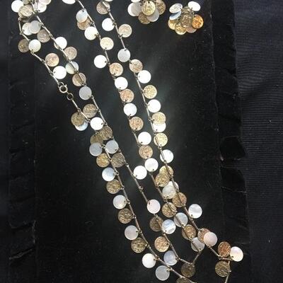 Necklace and Earring Set with â€œShell and Coinâ€ Design. LOT 30