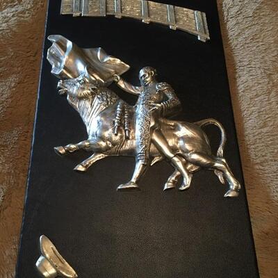 Vintage pewter 3D Bullfighter Plaque