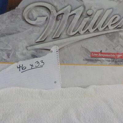 " Metal/  Miller Lite Beer sign 46in x 33 in. ."