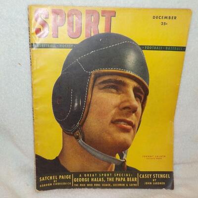 " December 1949 Sport Magazine full issue". Johnny Lujack, Casey Stingle, Satchel Paige.