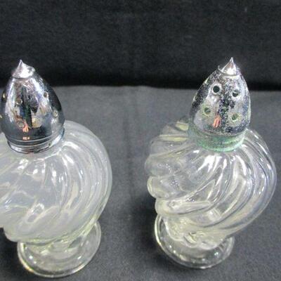 Lot 16 - Fostoria Clear Glass  Crystal Salt & Pepper Shakers