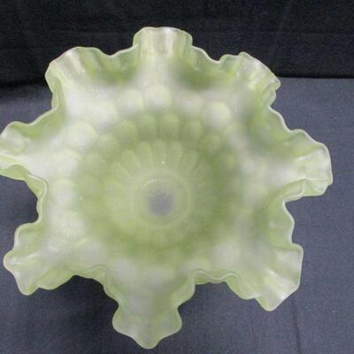 Lot 33 - Fenton Footed Compote Ruffle Edge  Dish 7 1/2