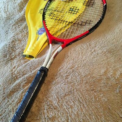 Billie Jean King Vintage Tennis Racket with Signed Cover. LOT 57