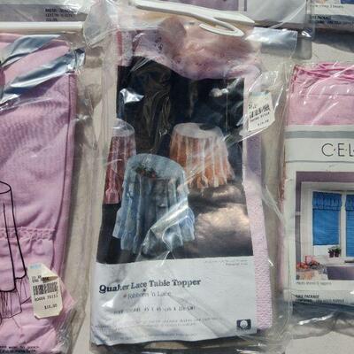 Pink curtains and table cloths