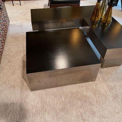 Milo Baughman Style Mid Century Modern Sculptural Coffee Table Modular Set