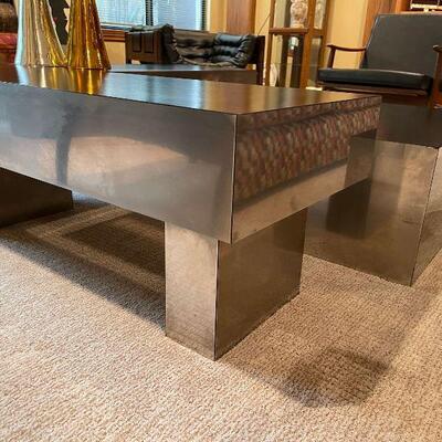 Milo Baughman Style Mid Century Modern Sculptural Coffee Table Modular Set
