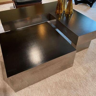 Milo Baughman Style Mid Century Modern Sculptural Coffee Table Modular Set