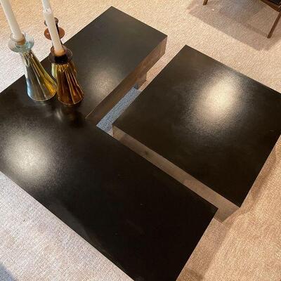 Milo Baughman Style Mid Century Modern Sculptural Coffee Table Modular Set