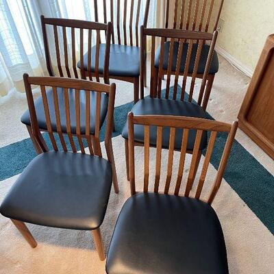 Set of Six Sven Madsen Designed Danish Modern Teak Dining Chairs