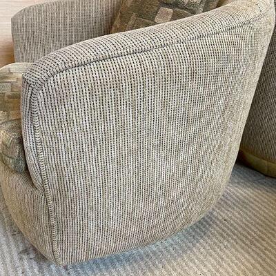 (Pair) Milo Baughman for Thayer Coggin â€œRoxy-Oâ€ Barrel Swivel Chairs
