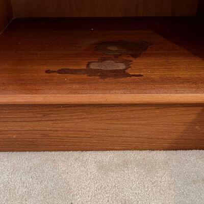 Danish Mid Century Modern Teak Platform Bed w/ Nightstands