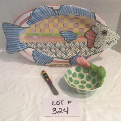B - 324 MacKenzie-Childs Fish Serving Platter