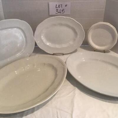 B - 325  Lot of Large Classic White Serving Platters/Plates