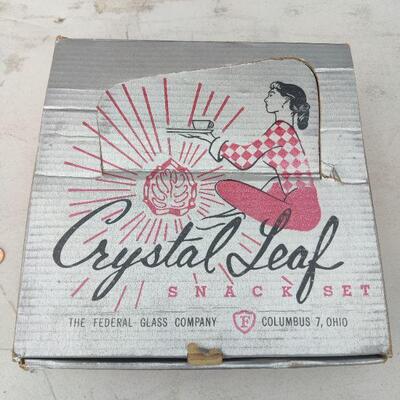 Crystal leaf snack set
