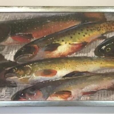 B - 339  Trout Catch Still Life by Vaughan Print 1/100