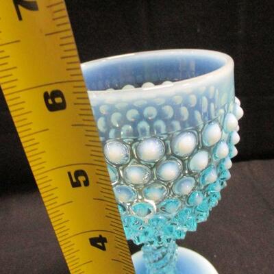 Lot 35 - Fenton Hobnail Blue Glass Water Goblet