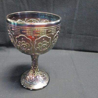 Lot 38 - Carnival Glass Goblet  